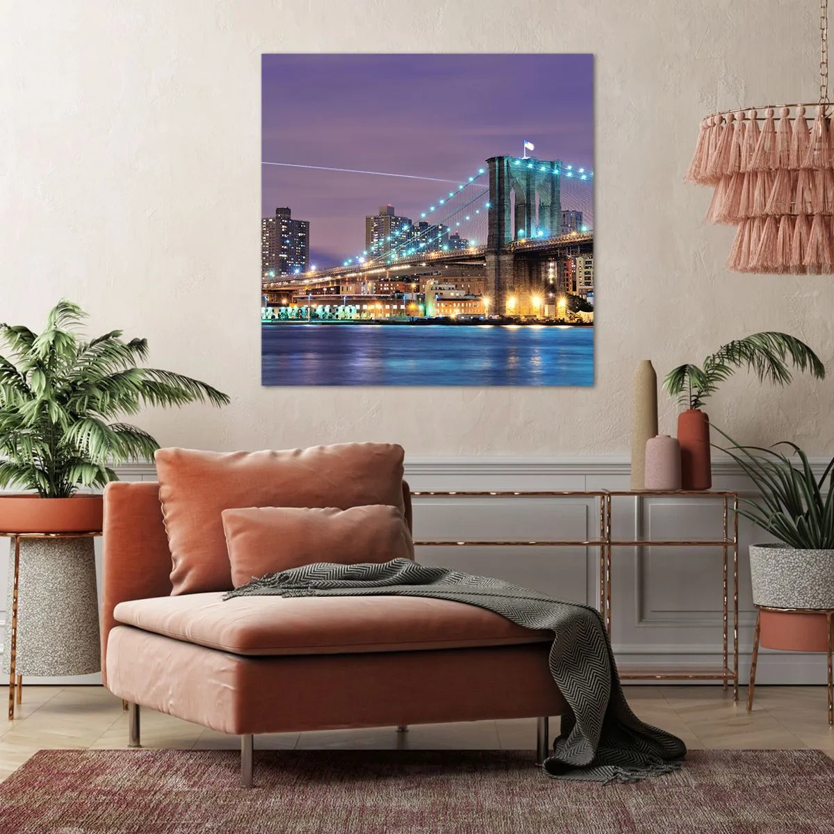 Bild auf Leinwand - Leinwandbild - Seit vielen Jahren die Brooklyn Bridge - 70x70 cm