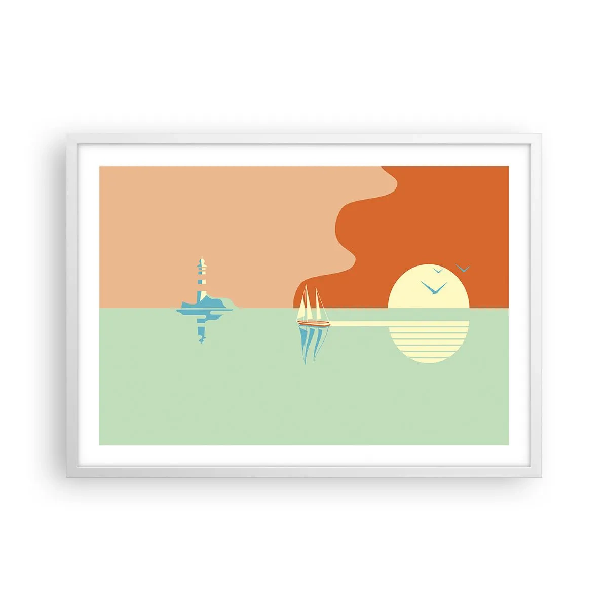 Poster in einem weißen Rahmen - Die perfekte Meereslandschaft - 70x50 cm