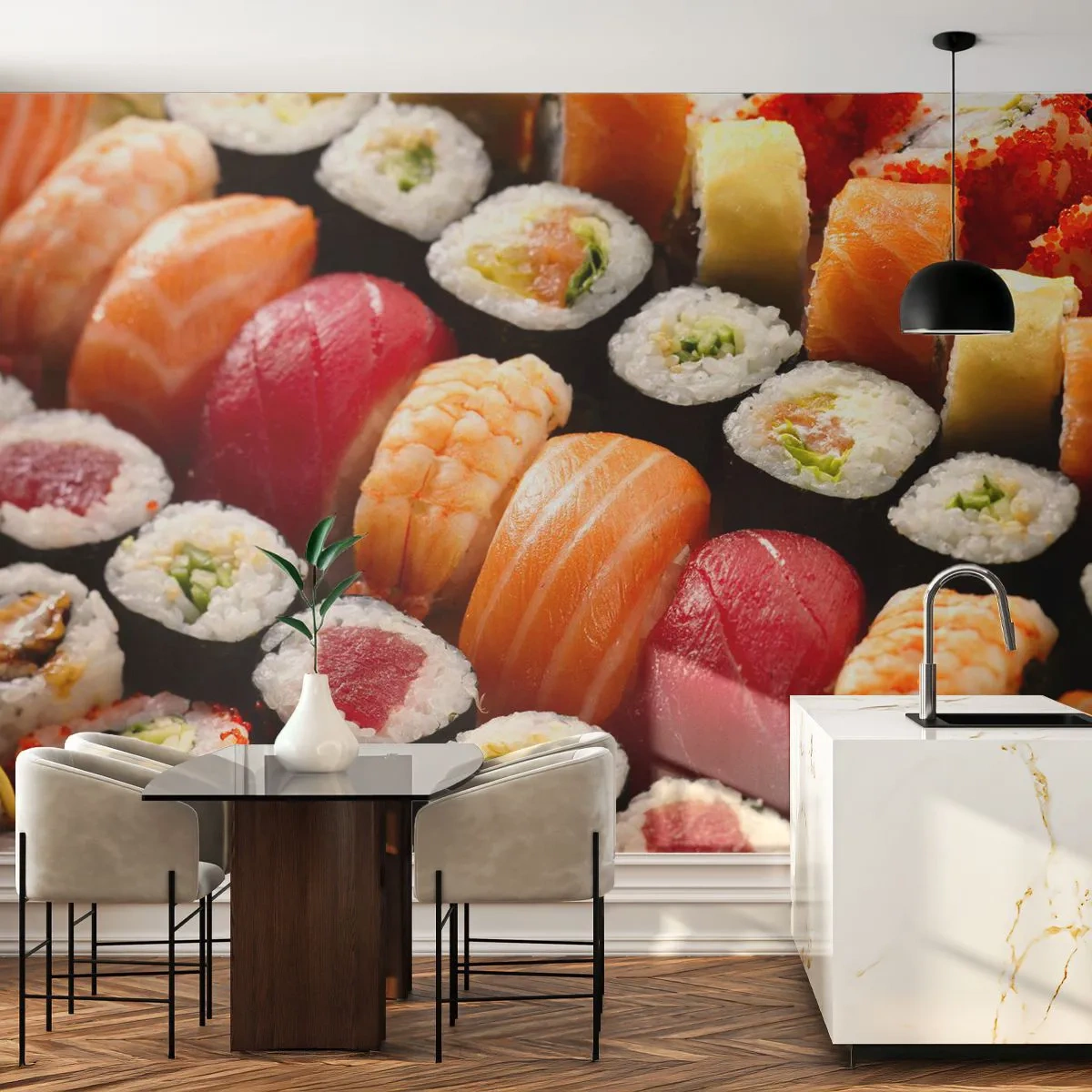 Fototapete Premium Canvas - Farben und Aromen Asiens - Gastronomie, Sushi, Asien - 250x175 cm