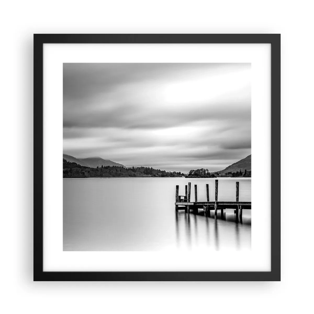 Poster in einem schwarzem Rahmen - Milde und Kraft - 40x40 cm