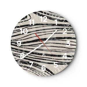 Wanduhr - Glasuhr - Linienpool - 30x30 cm