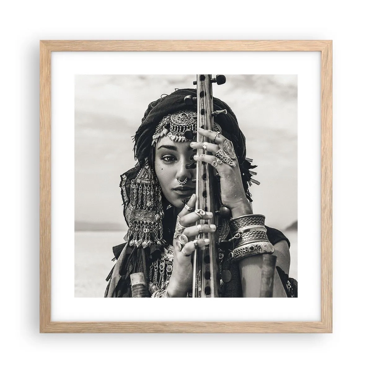 Poster in einem Rahmen aus heller Eiche - Die Musik des Orients selbst - 40x40 cm