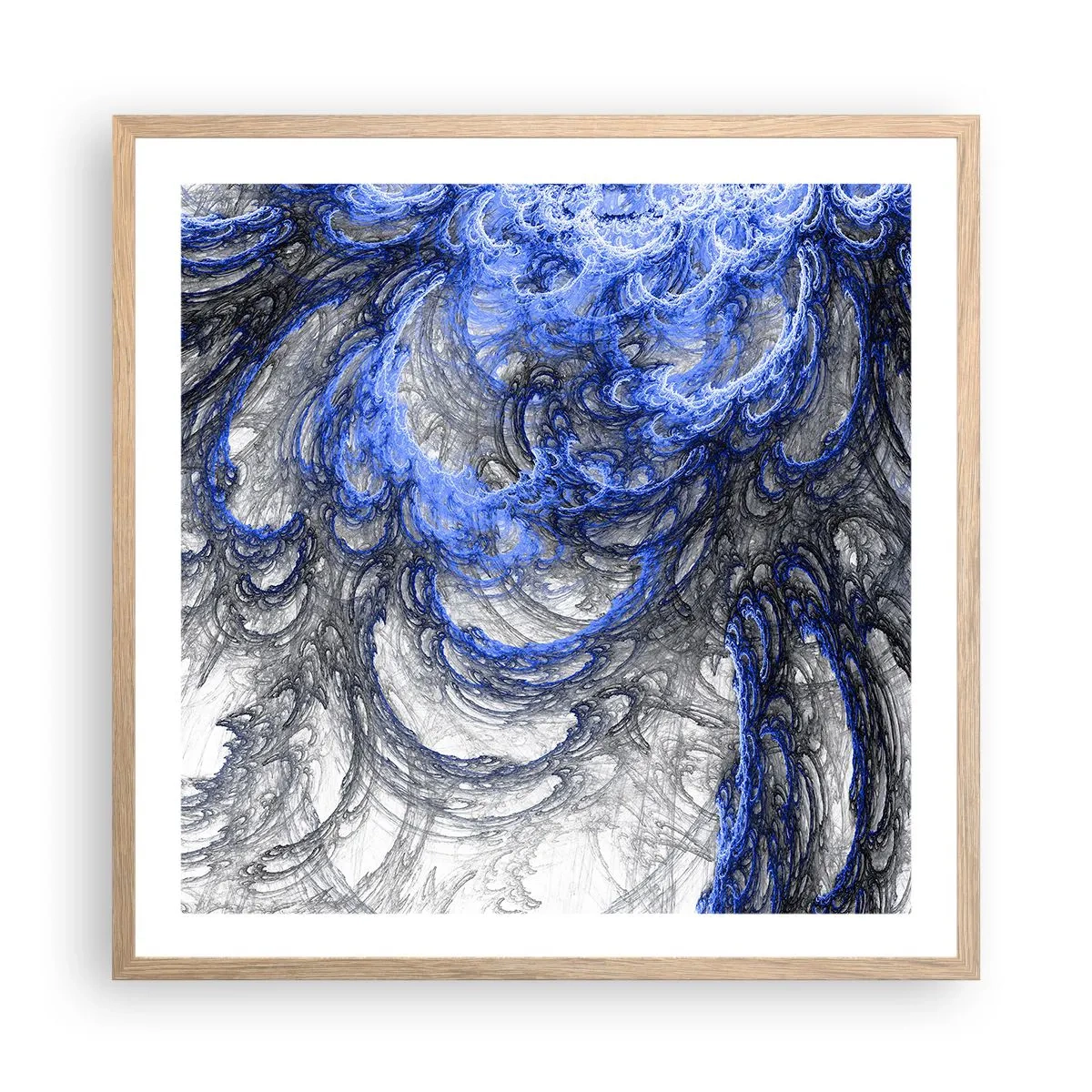 Poster in einem Rahmen aus heller Eiche - Die Geburt einer Welle - 60x60 cm