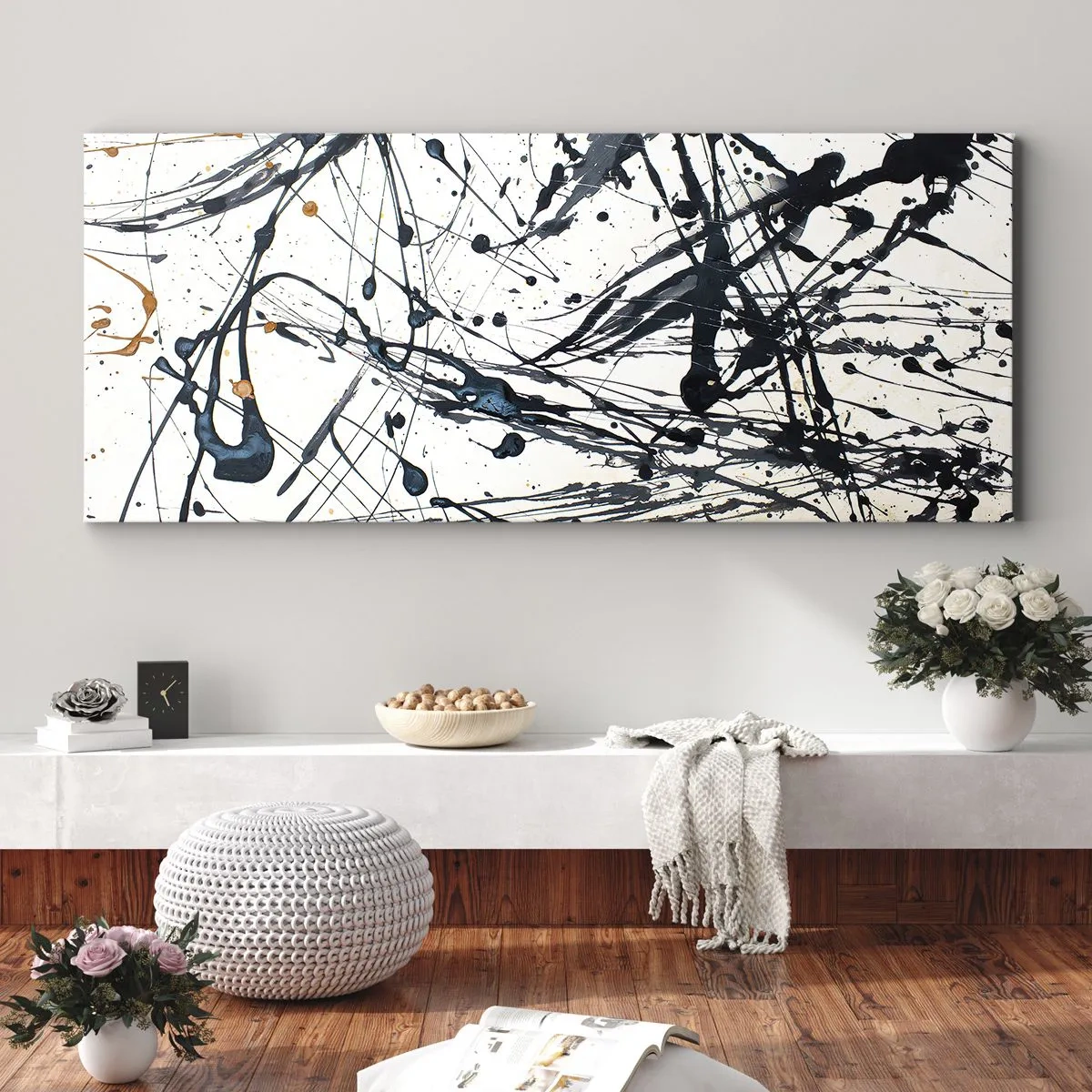 Bild auf Leinwand - Leinwandbild - Expressionistische Abstraktion - 100x40 cm