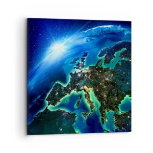Bild auf Leinwand - Leinwandbild - Funkelndes Europa - 70x70 cm