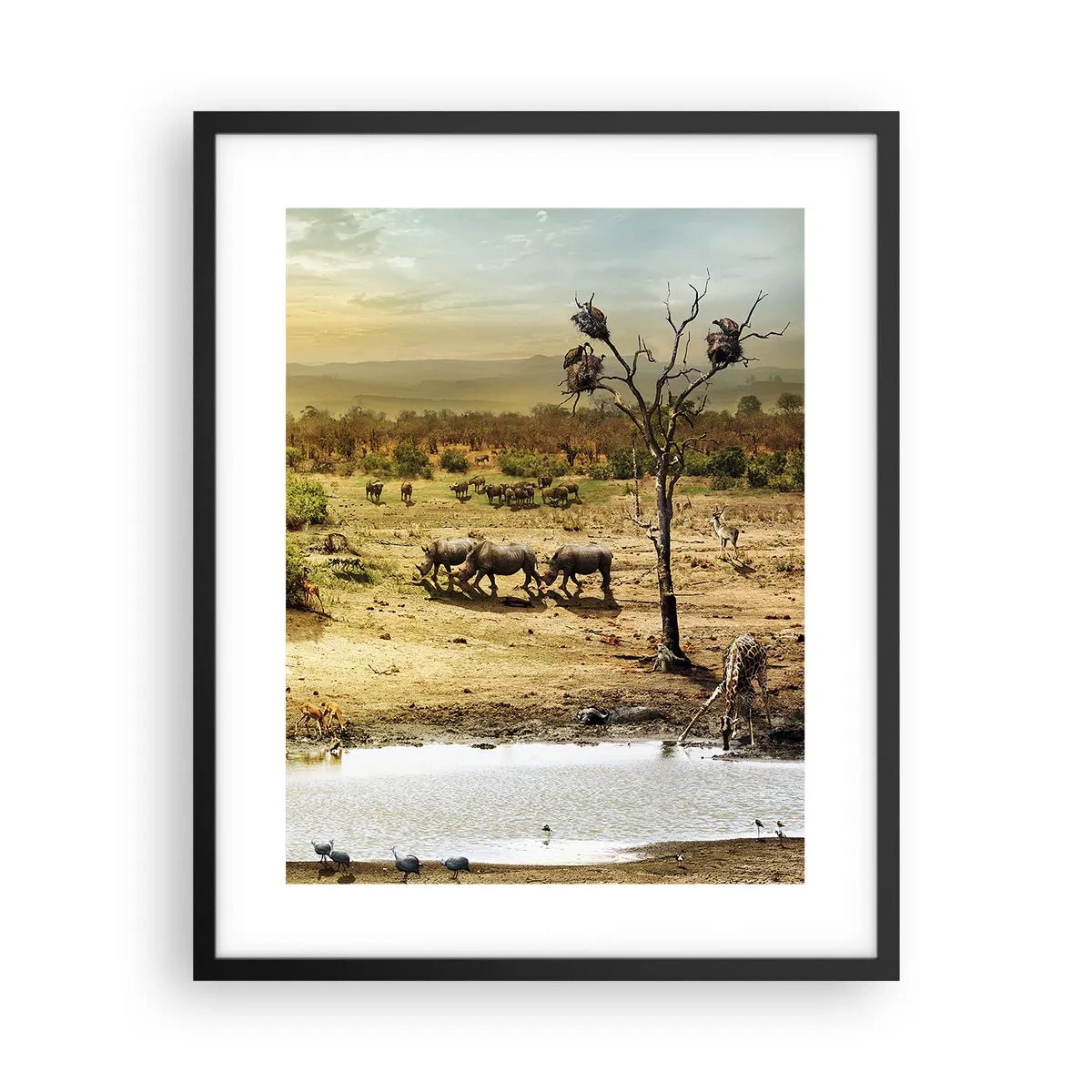 Poster in einem schwarzem Rahmen - Ein Fluss floss aus Eden ... - 40x50 cm