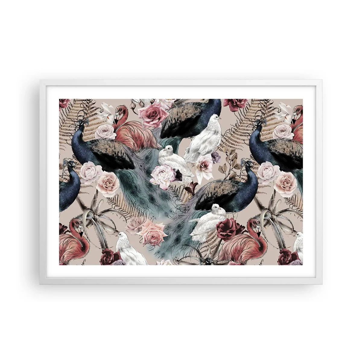 Poster in einem weißen Rahmen - Im Schlossgarten - 70x50 cm