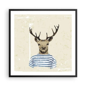 Poster in einem schwarzem Rahmen - Weil ich gestreifte T-Shirts mag! - 60x60 cm