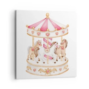 Bild auf Leinwand - Leinwandbild - Süße Welt der Kindheit - 50x50 cm