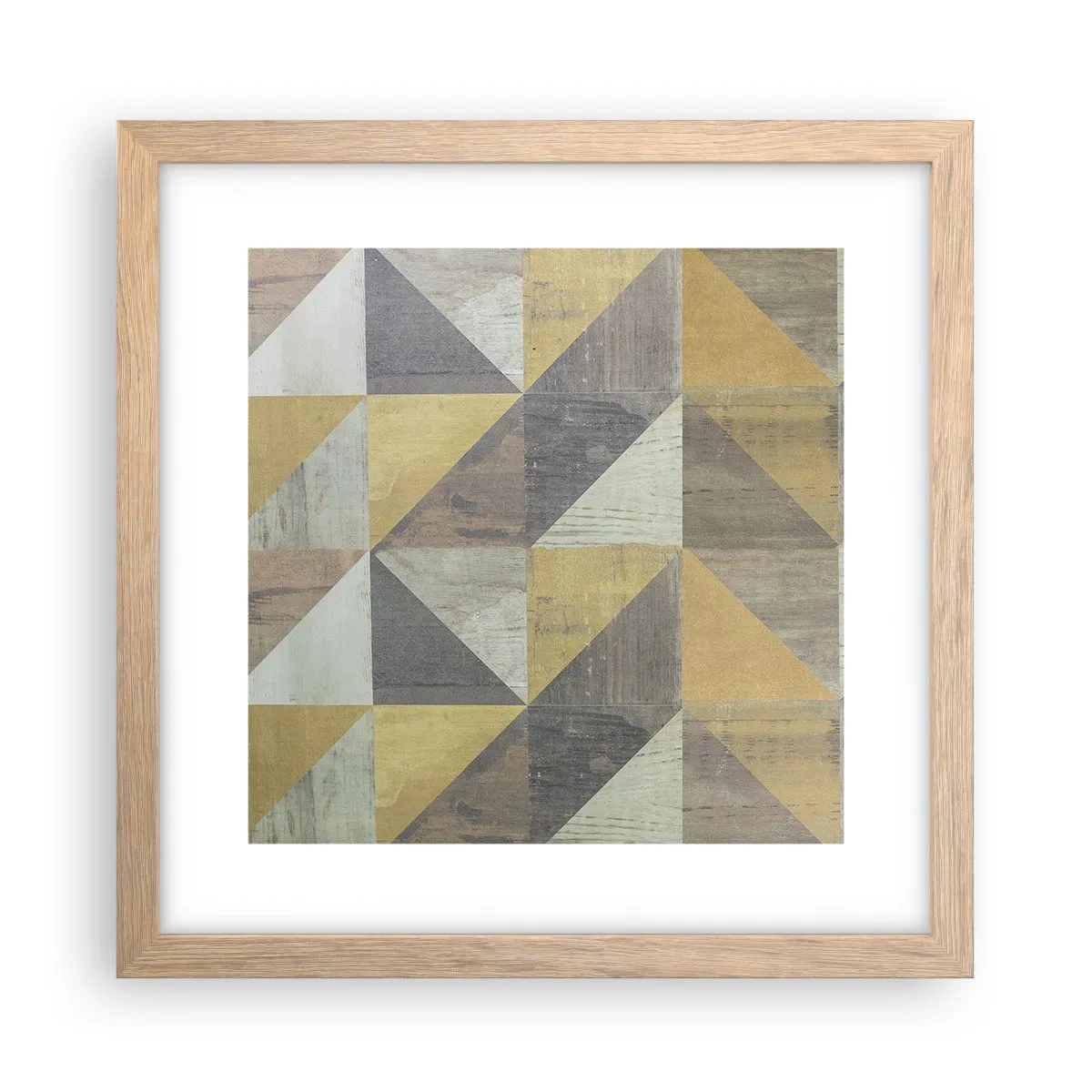 Poster in einem Rahmen aus heller Eiche - Am Winkel des Dreiecks - 30x30 cm