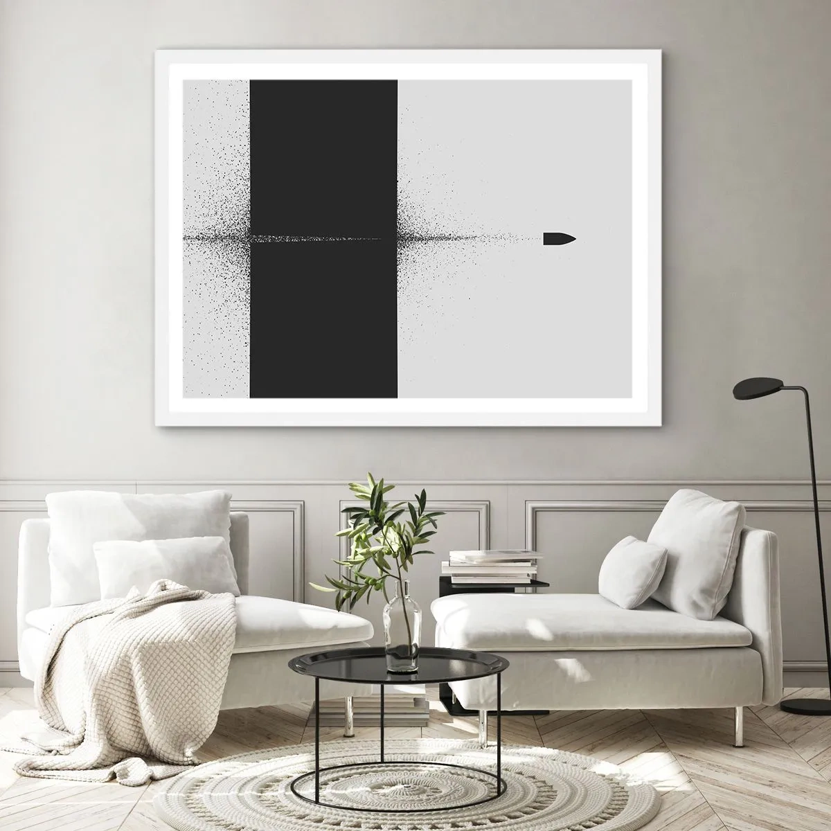 Poster in einem weißen Rahmen - Direkt zum Ziel - 91x61 cm