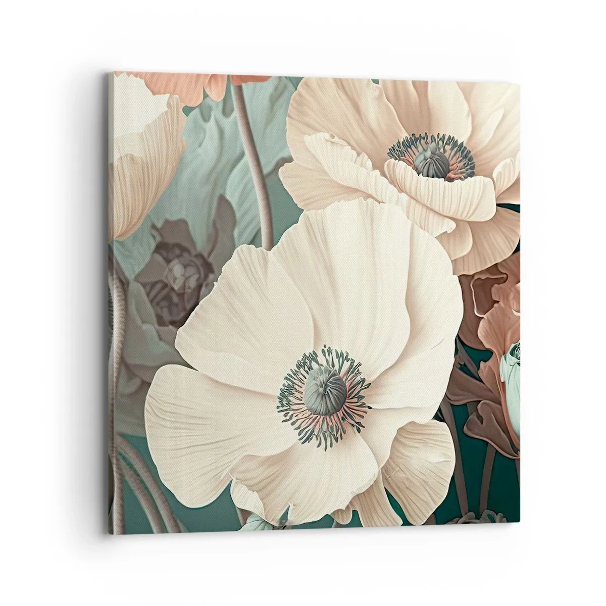 Bild auf Leinwand - Leinwandbild - Flüstern von Mohnblumen - 70x70 cm