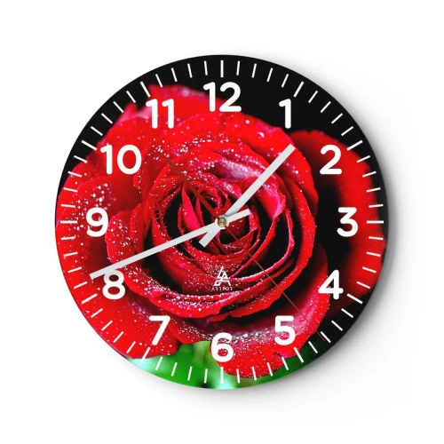 Wanduhr - Glasuhr - Das ist Liebe - 40x40 cm