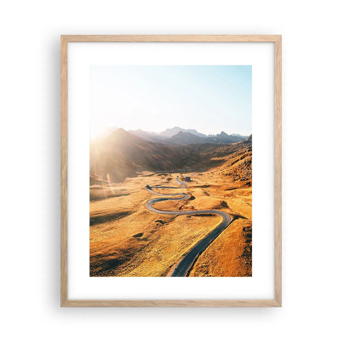 Poster in einem Rahmen aus heller Eiche - In einem goldenen Tal - 40x50 cm