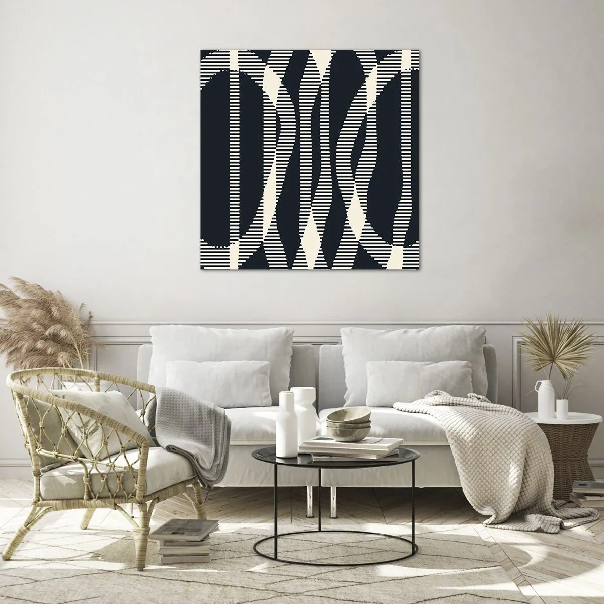 Glasbild - Bild auf glas - Ein Versuch, die Dunkelheit zu durchbrechen - 70x70 cm