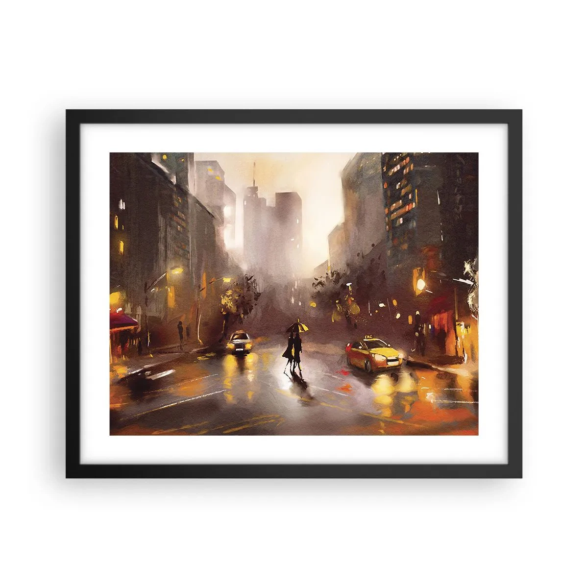 Poster in einem schwarzem Rahmen - Im Licht von New York - 50x40 cm