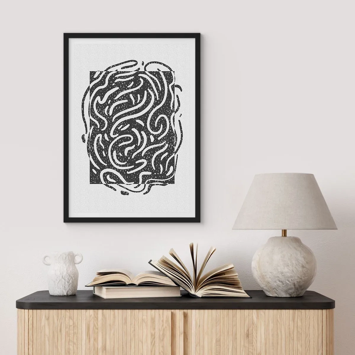 Poster in einem schwarzem Rahmen - Abstraktion: Freudentanz - 30x40 cm