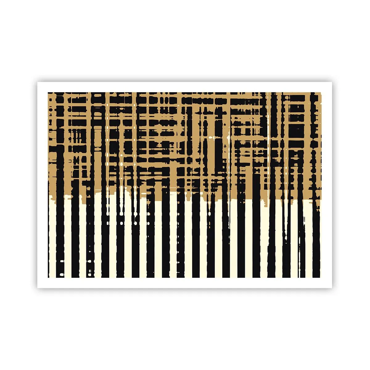 Poster - Abstrakte Linien in Schwarz, Beige und Weiß - 100x70cm - Architektonische Abstraktion - Moderne Wanddekoration für Wohnzimmer und Schlafzimmer ARTTOR