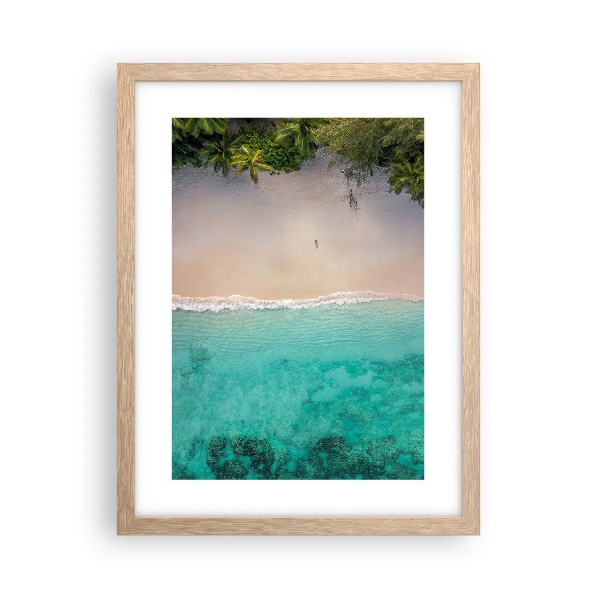 Poster in einem Rahmen aus heller Eiche - Paradiesstrand - 30x40 cm