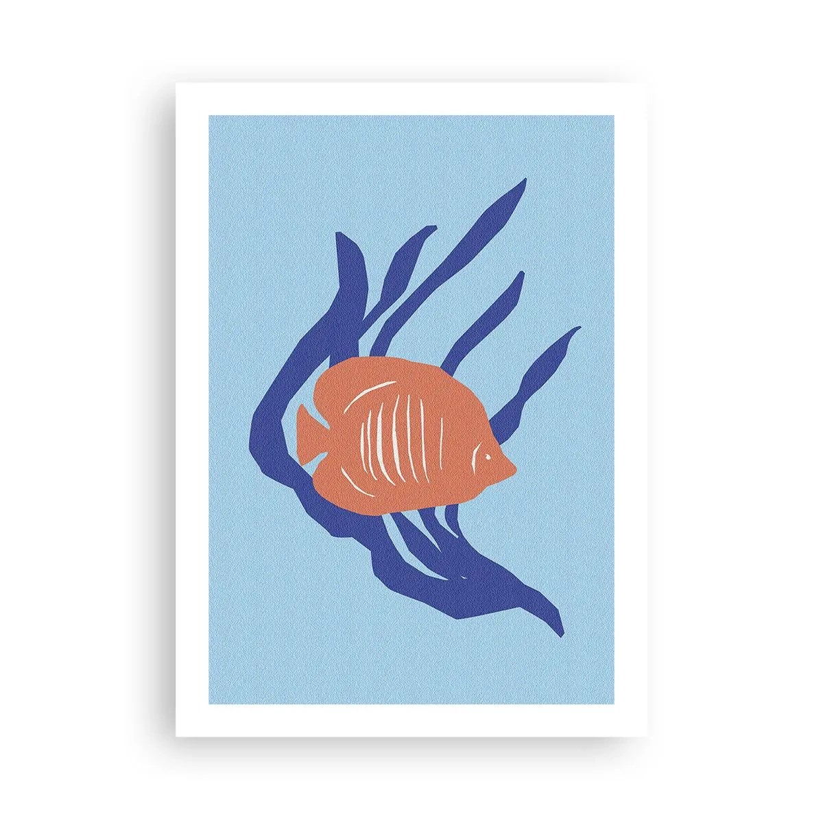 Poster - Tropische Fische zwischen Meerespflanzen - 50x70cm - Bewohnerin von Korallengewässern - Moderne Wanddekoration für Wohnzimmer und Schlafzimmer ARTTOR