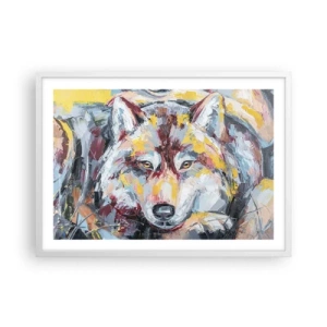 Poster in einem weißen Rahmen - Seelenfrieden unter den Lieben - 70x50 cm