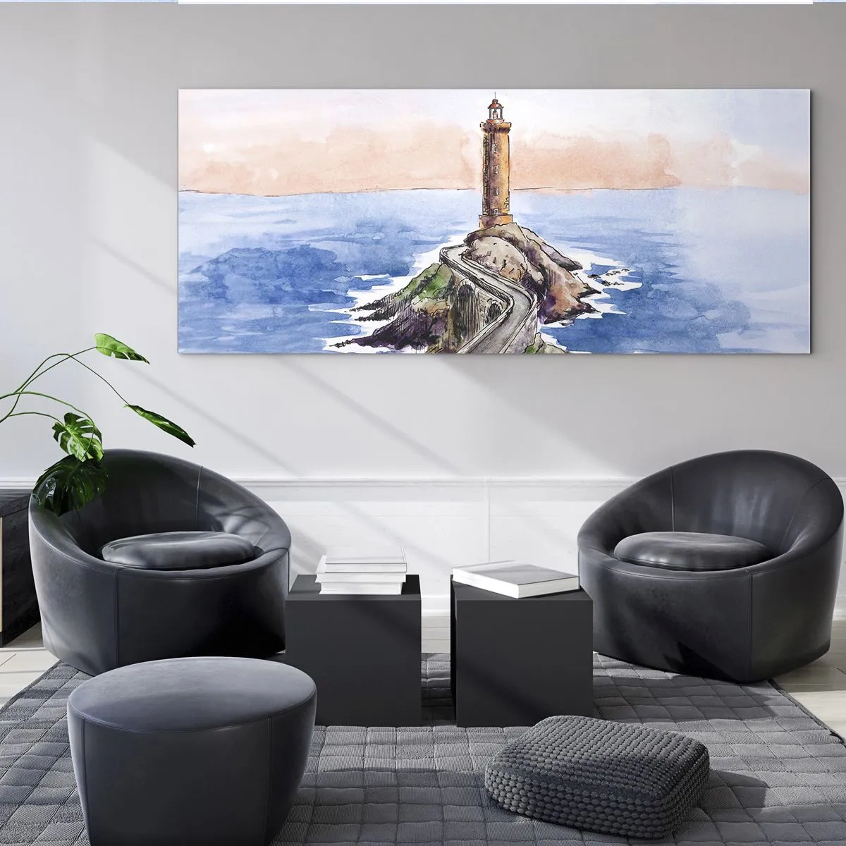 Glasbild - Bild auf glas - Dem Meer zugewandt - 100x40 cm