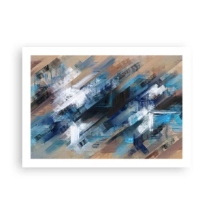 Poster - Auf einer blauen Diagonale - 70x50 cm
