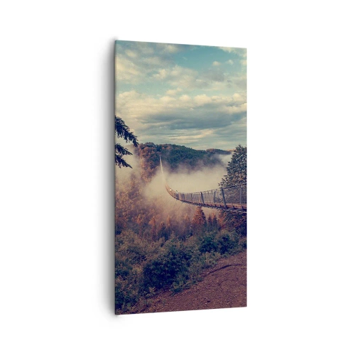 Bild auf Leinwand - Leinwandbild - Über dem Herbstwald - 65x120 cm