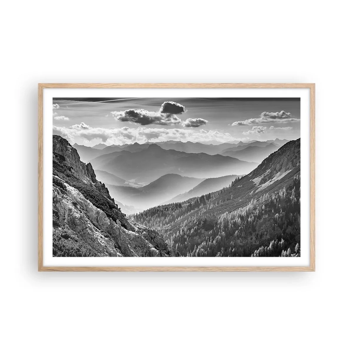 Poster in einem Rahmen aus heller Eiche - Bis zum Horizont - 91x61 cm