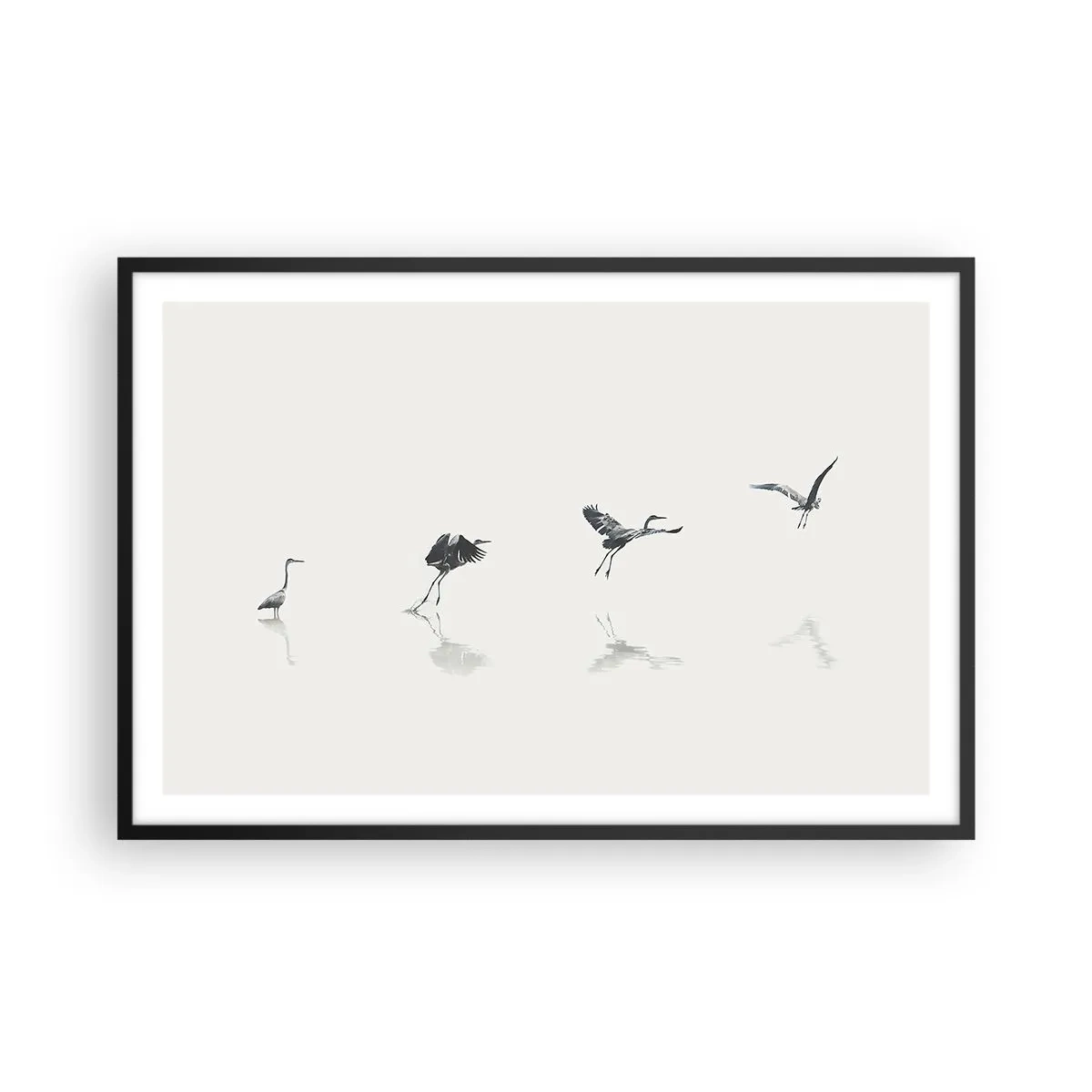 Poster in einem schwarzem Rahmen - Vier einfache Schritte - 91x61 cm