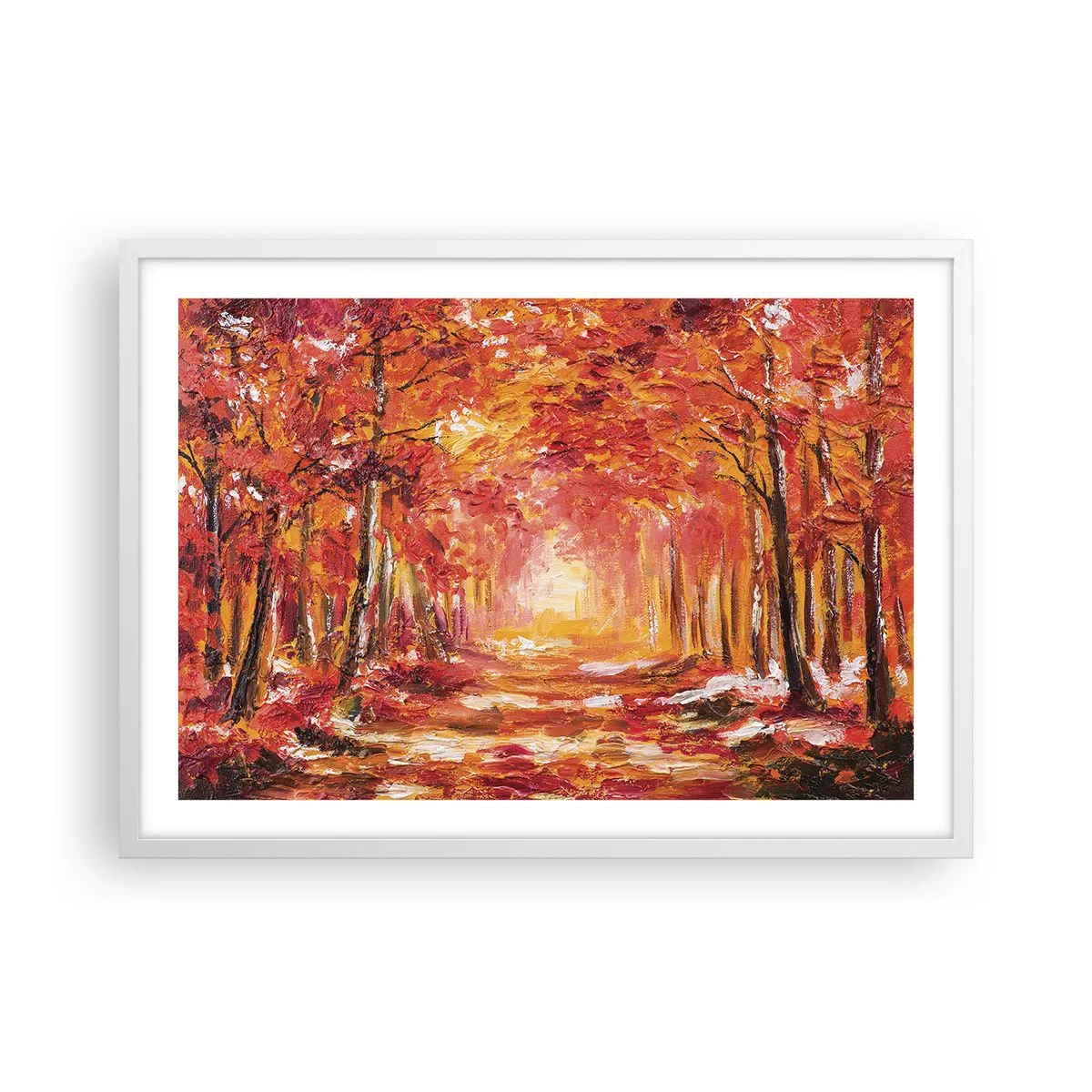 Poster in einem weißen Rahmen - Kupferwald - 70x50 cm