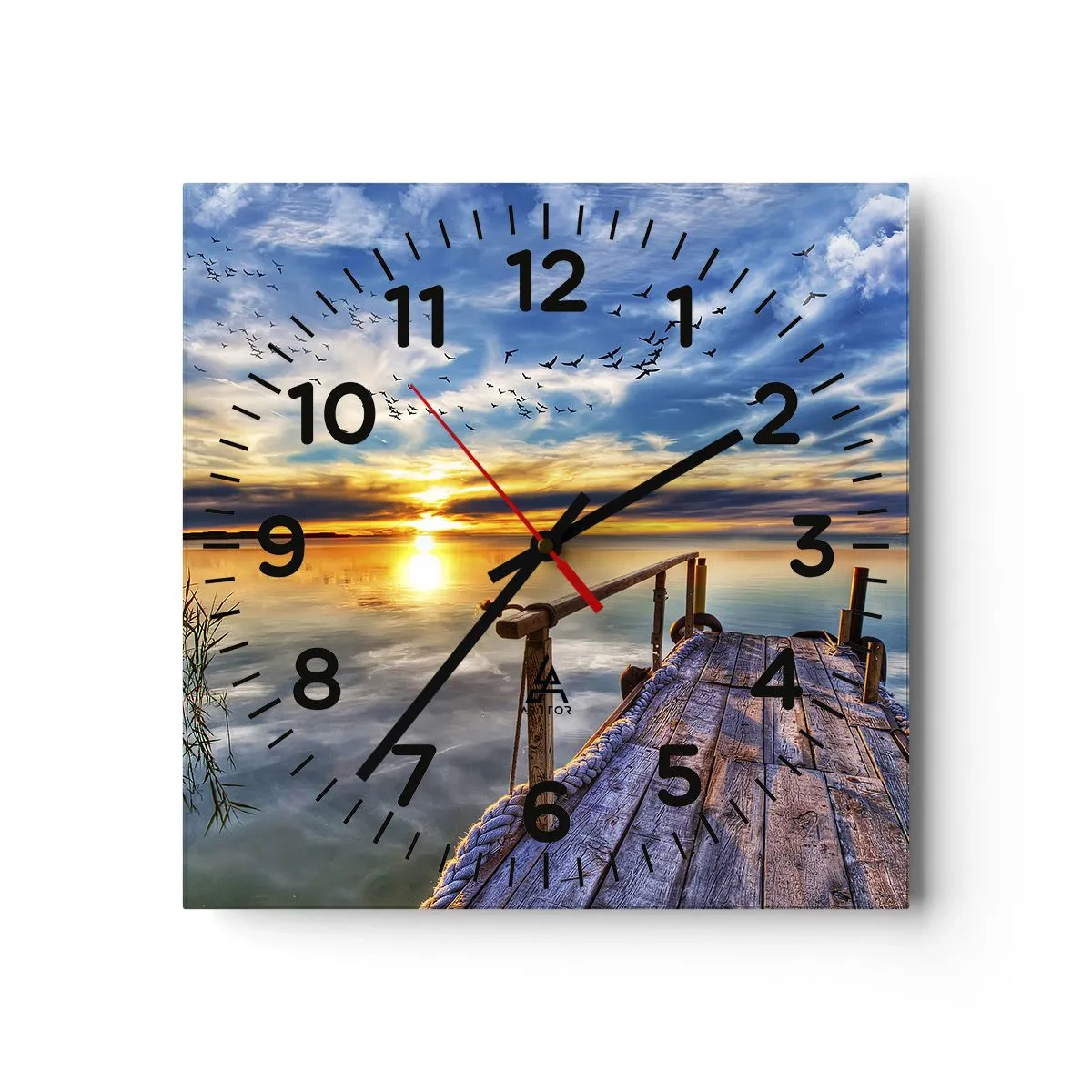 Wanduhr - Glasuhr - Der Wind geht zur Ruhe - 30x30 cm
