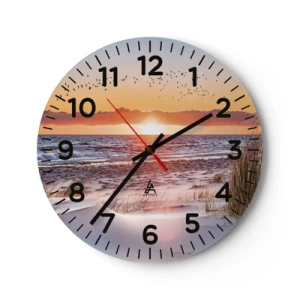 Wanduhr - Glasuhr - Horizontale Landschaft - 30x30 cm