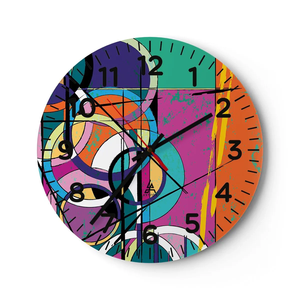 Wanduhr - Glasuhr - Rad für Rad - 40x40 cm