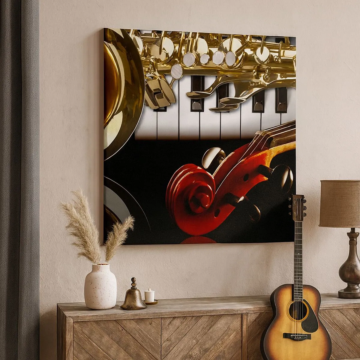 Bild auf Leinwand - Leinwandbild - Blech, Holz und Elfenbein - 30x30 cm