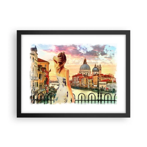 Poster in einem schwarzem Rahmen - Als Abenteuer nur in ... - 40x30 cm