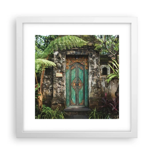 Poster in einem weißen Rahmen - Eine Tür zu einer exotischen Welt - 30x30 cm