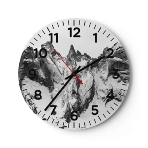 Wanduhr - Glasuhr - Gefährlicher Granitgrat - 40x40 cm