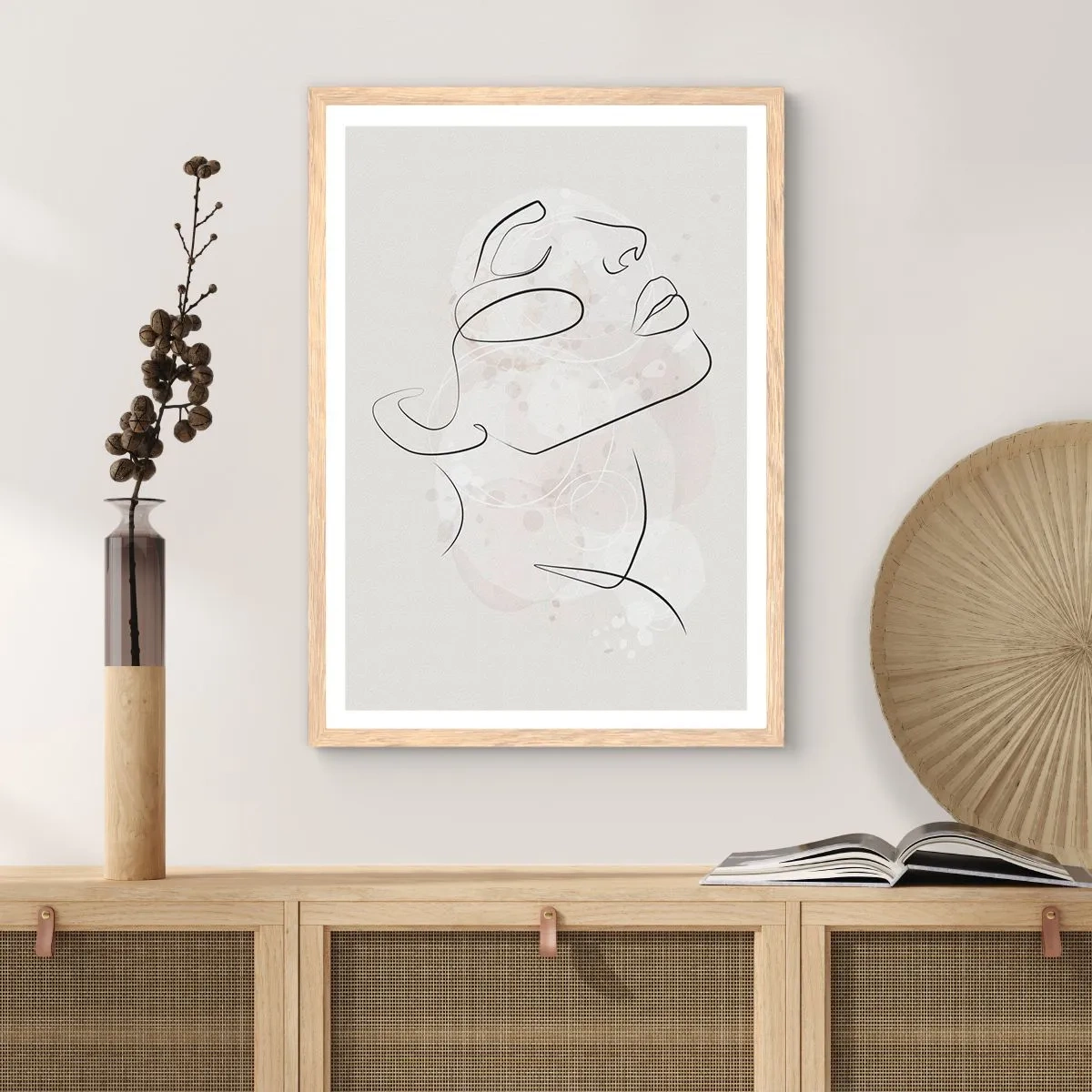 Poster in einem Rahmen aus heller Eiche - Die Umrisse eines Traums - 70x100 cm