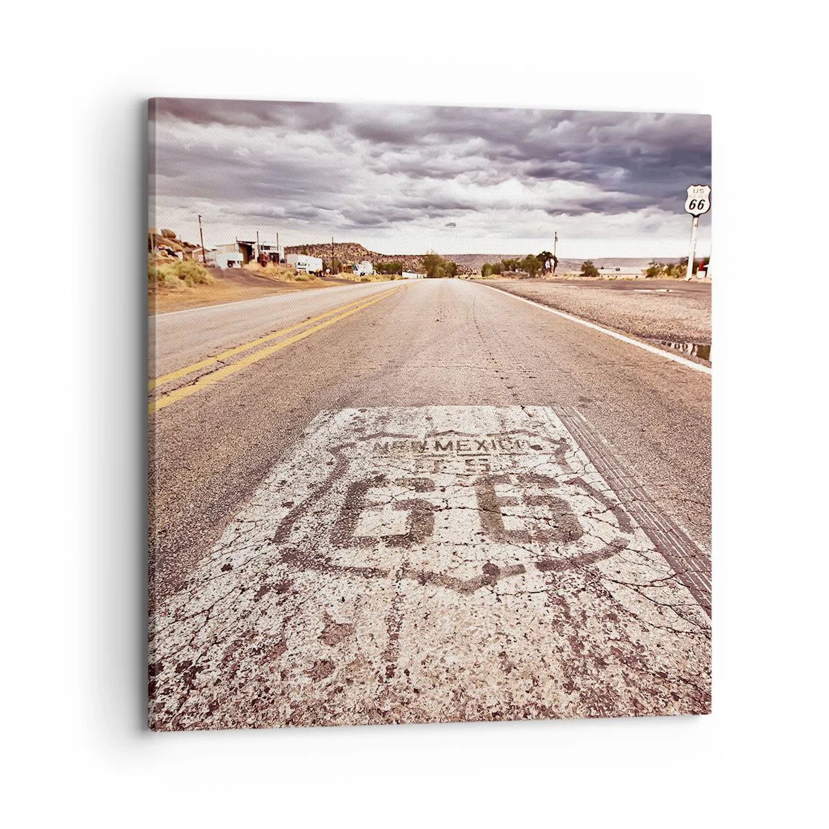 Bild auf Leinwand - Leinwandbild - Mother Road - eine amerikanische Legende - 70x70 cm