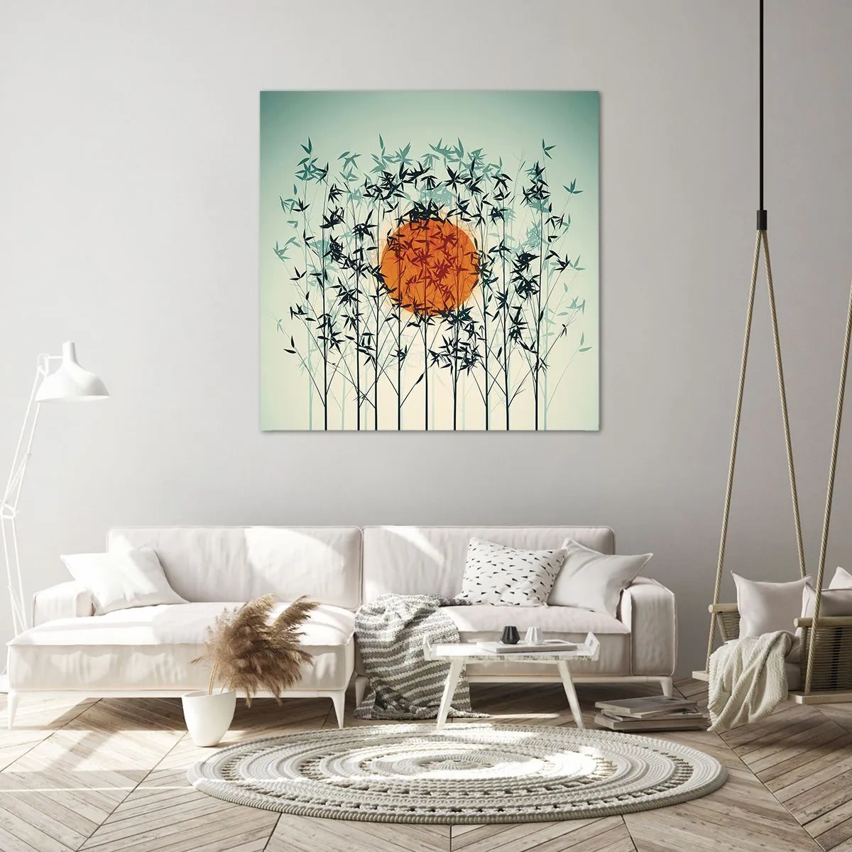 Bild auf Leinwand - Leinwandbild - Japanische Sonne - 40x40 cm