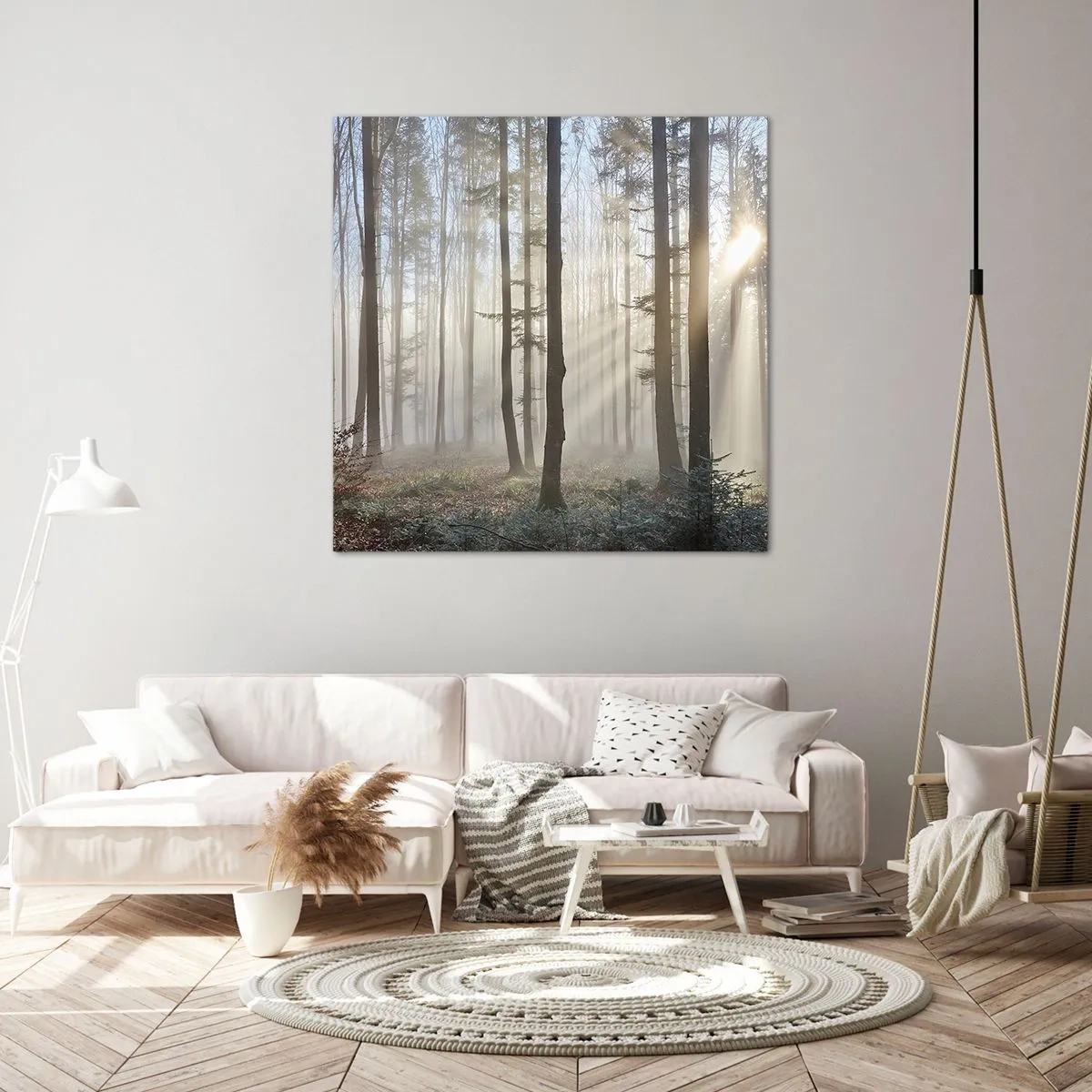 Bild auf Leinwand - Leinwandbild - Der Nebel ist auch aufgewacht - 70x70 cm