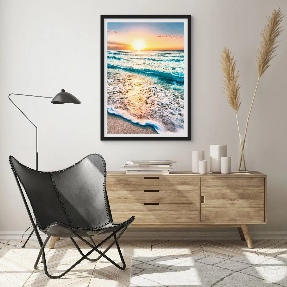 Poster in einem schwarzem Rahmen - Ein Blick lohnt sich - 40x50 cm