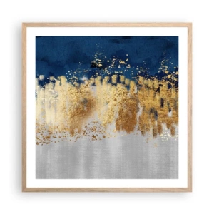 Poster in einem Rahmen aus heller Eiche - Moderne Komposition mit Glanz - 60x60 cm