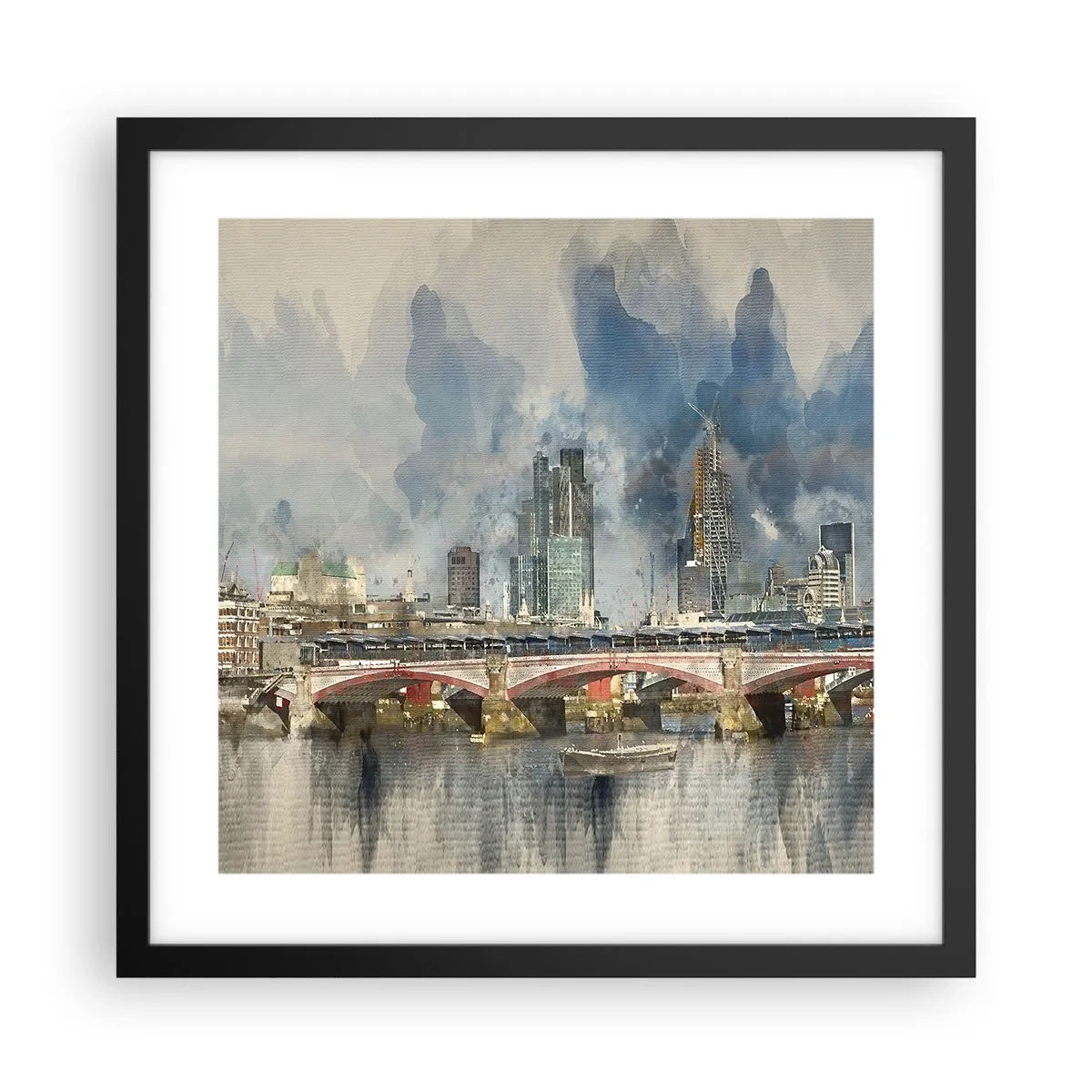 Poster in einem schwarzem Rahmen - London in seiner ganzen Pracht - 40x40 cm