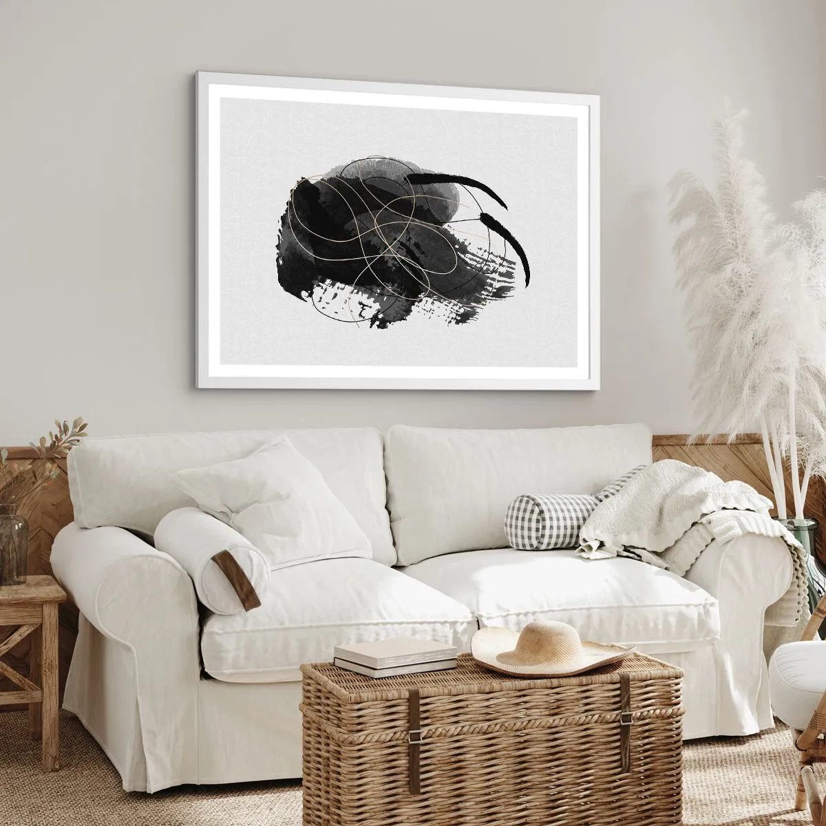 Poster in einem weißen Rahmen - Aus Schwarz entstanden - 91x61 cm