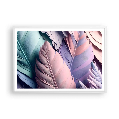 Poster in einem weißen Rahmen - Vogel-Chic - 100x70 cm