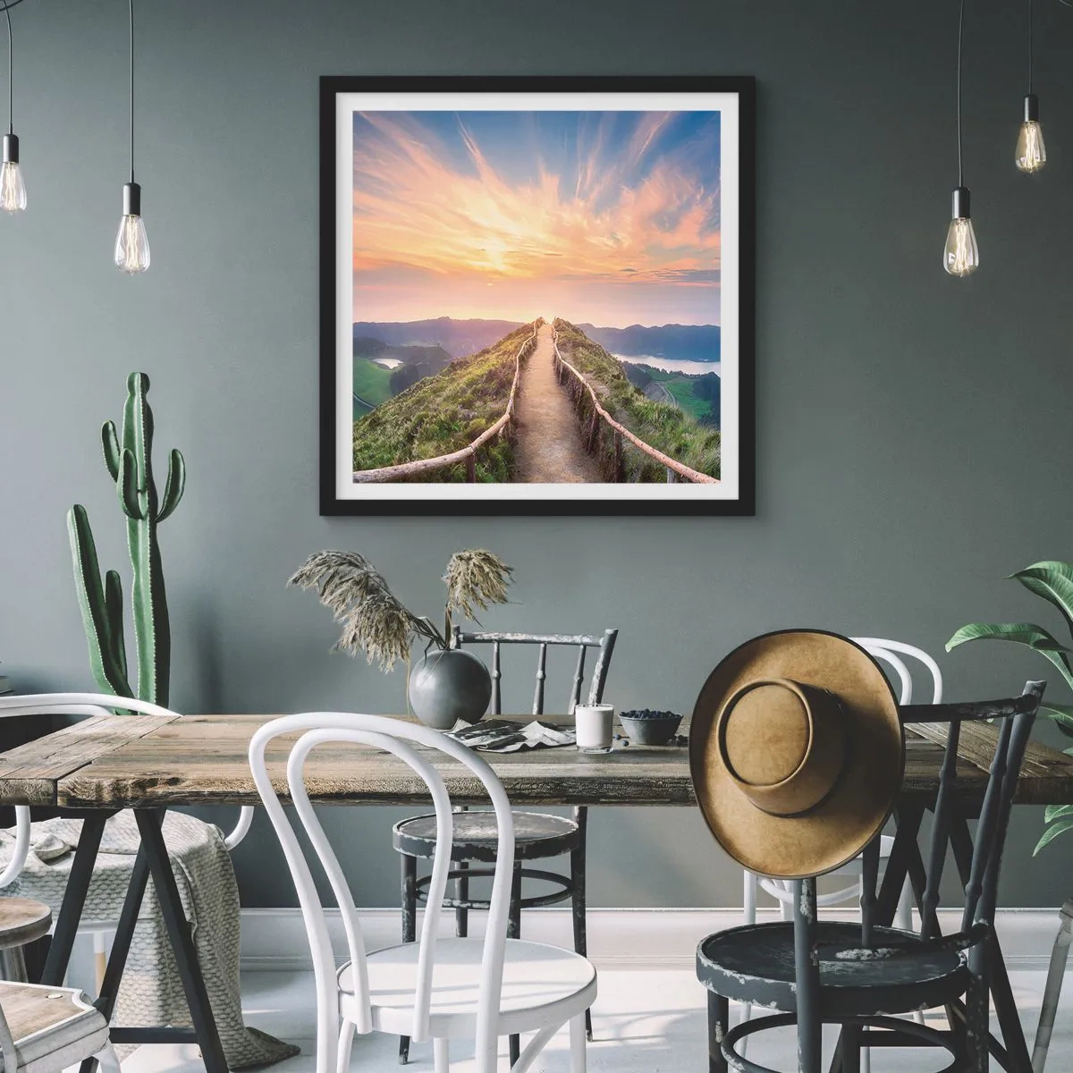 Poster in einem schwarzem Rahmen - Nah am Himmel - 50x50 cm