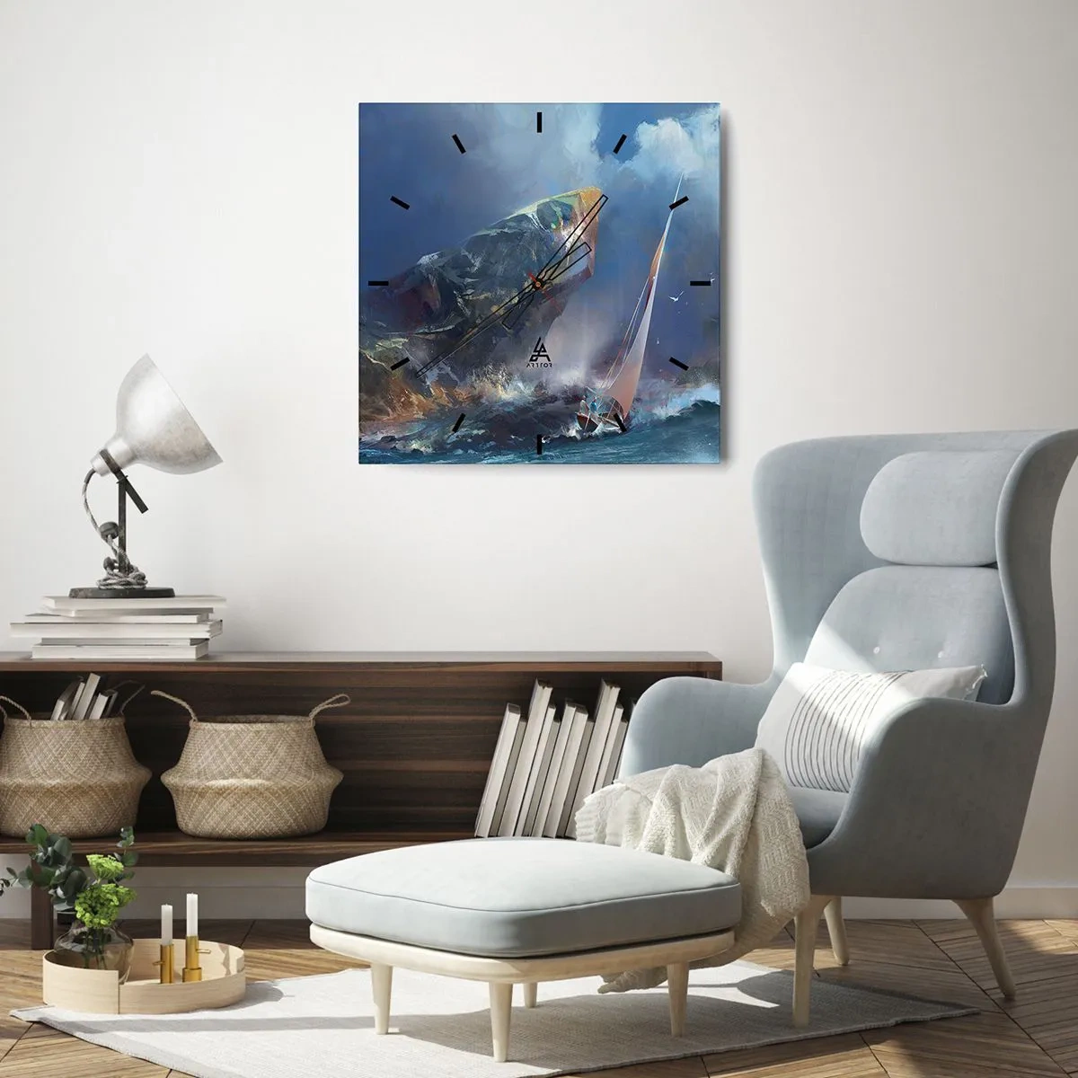 Wanduhr - Glasuhr - Wer den Mut hat, gewinnt - 30x30 cm