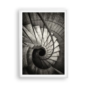 Poster in einem weißen Rahmen - Treppe hoch, Treppe runter - 70x100 cm